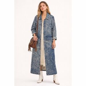 The Wear Of The West Vintage 70s Acid Wash Denim Western Style Duster Coat